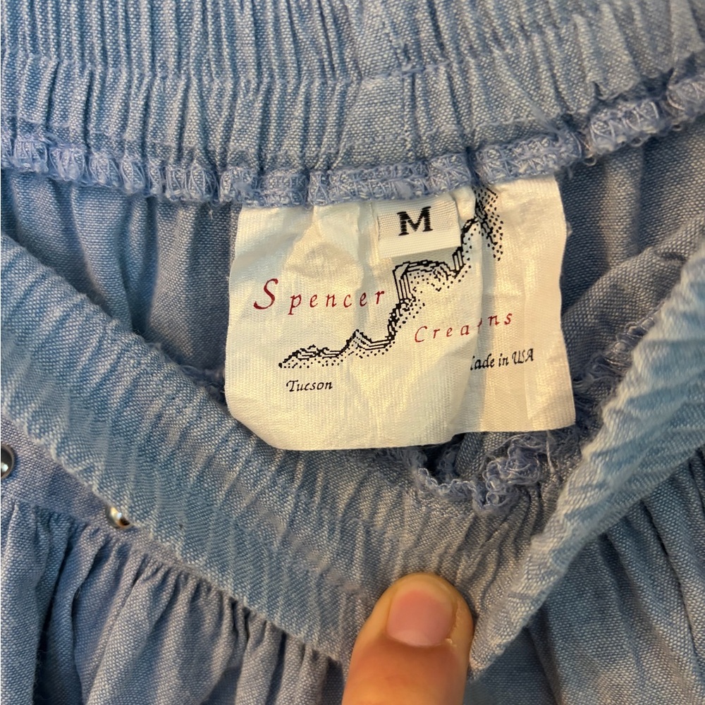 Spencer Creations 100% Cotton  Light Blue Button-Detail Maxi Skirt - Picture 3 of 7